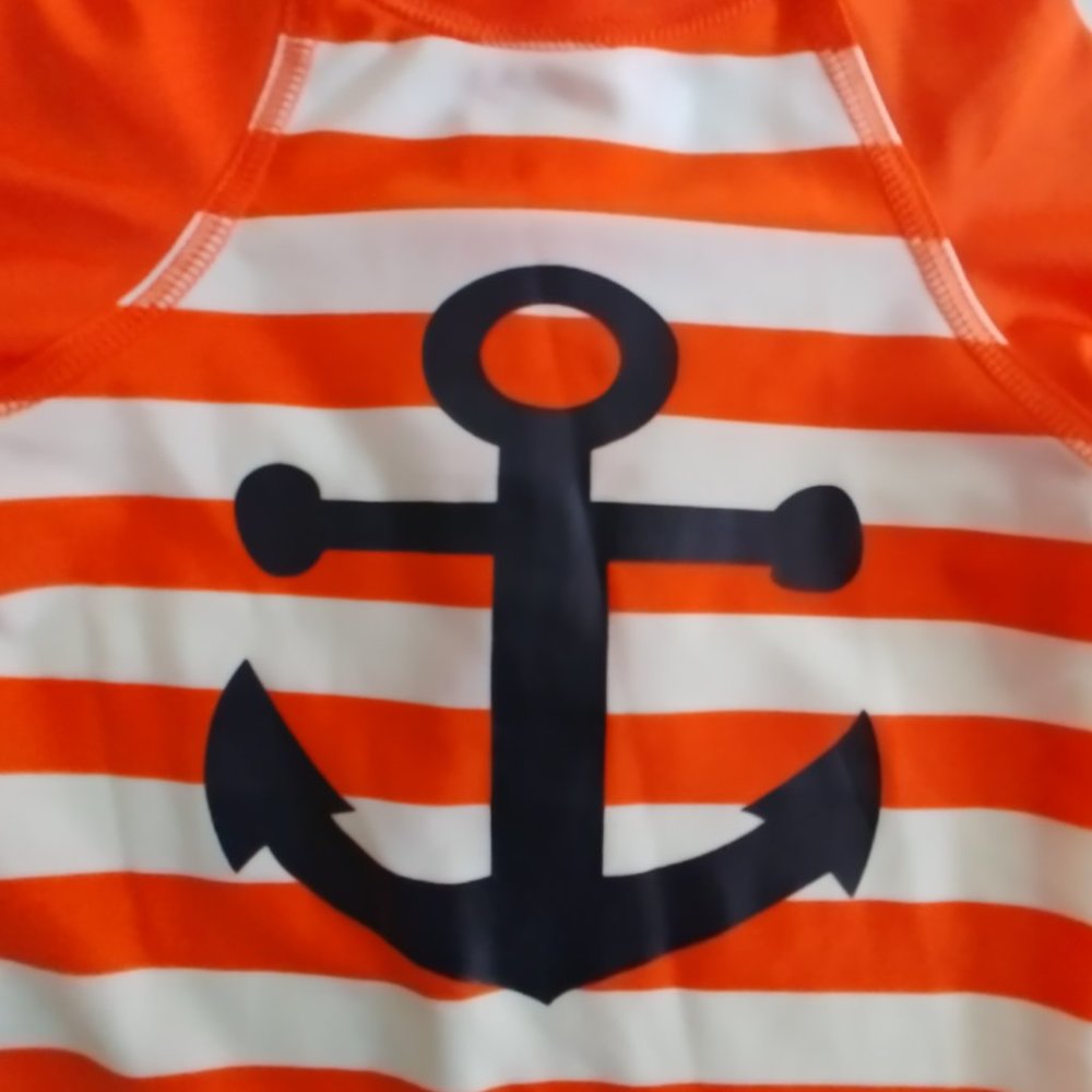 George Orange Striped Anchor Rash Guard - Picture 2 of 8